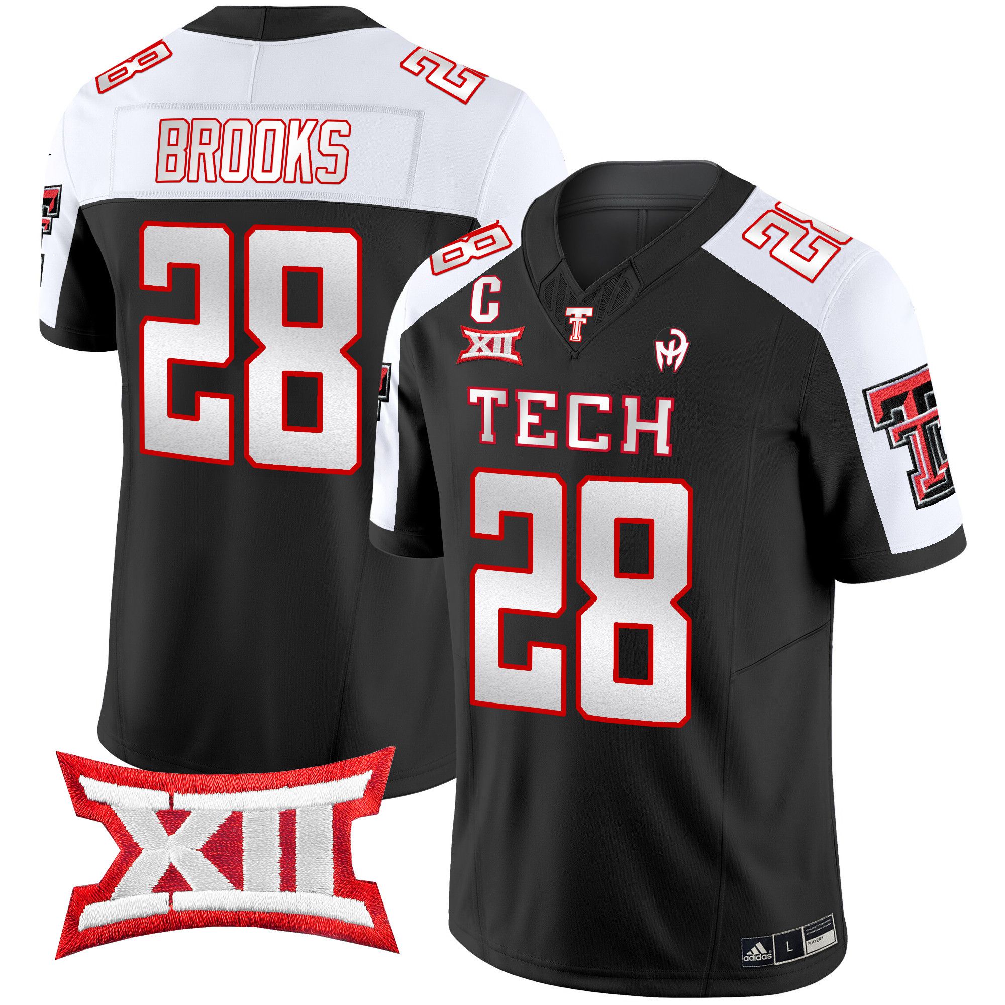 Men Texas Tech Red Raiders 28 Brooks Black 2024 Patrick Mahomes Symbol Vapor Limited NCAA Jersey